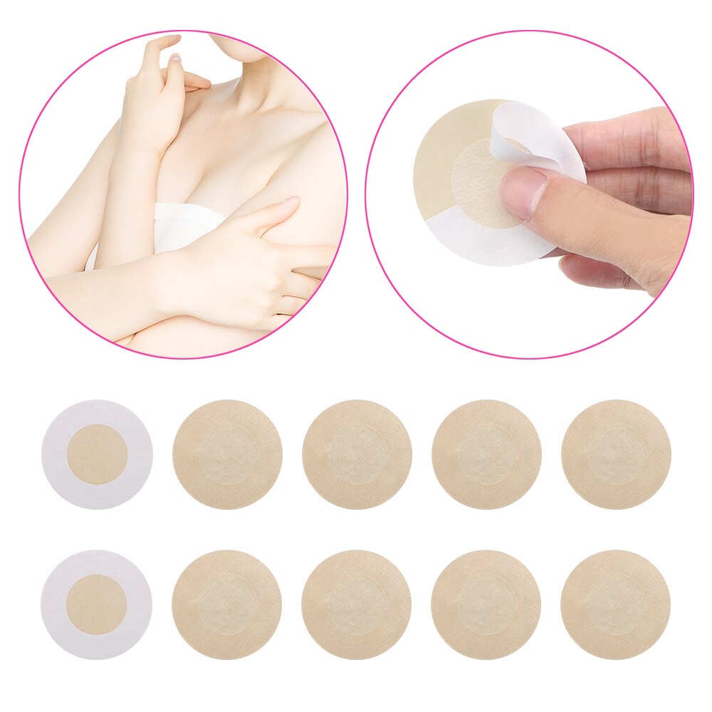 OLO 10PCS Nipple Covers Disposable Breast Petals Breast Invisible Stick On Bra Backless Bra Pad Chest Stickers Adult Games