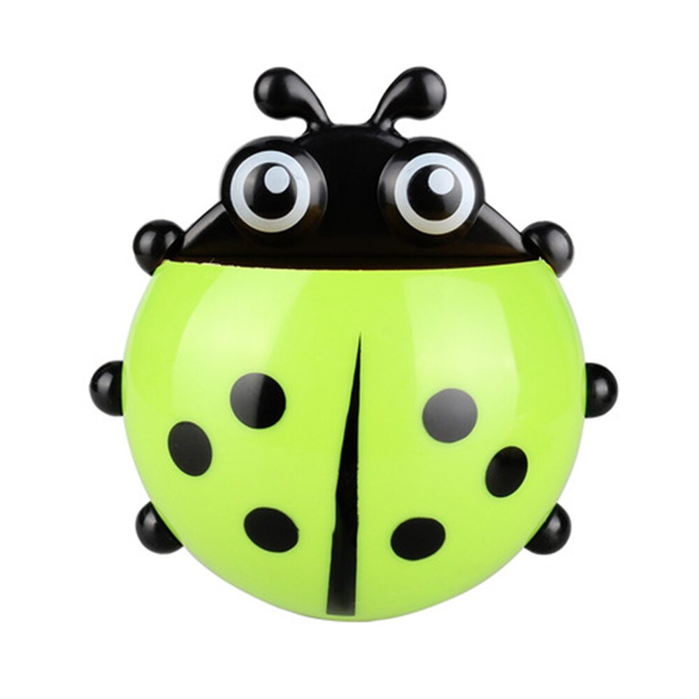 Cute Ladybug Insect Toothbrush Holder Toiletries Toothpaste Holder Wall Cup Tooth Brush Container Bathroom Gadgets Accessories: Light Green