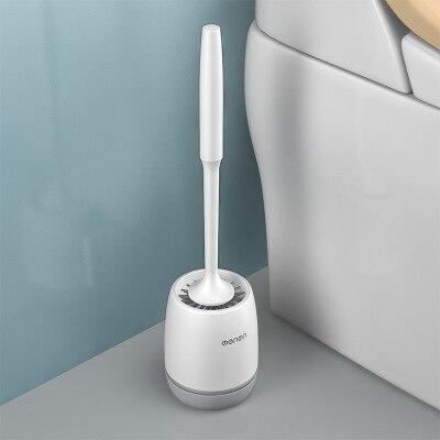Toothbrush Holder Wall Mounted Automatic Toothpaste Dispenser Storage Rack Soft Toilet Brush Tissue Box Bathroom Accessories Set: Gray toilet brush