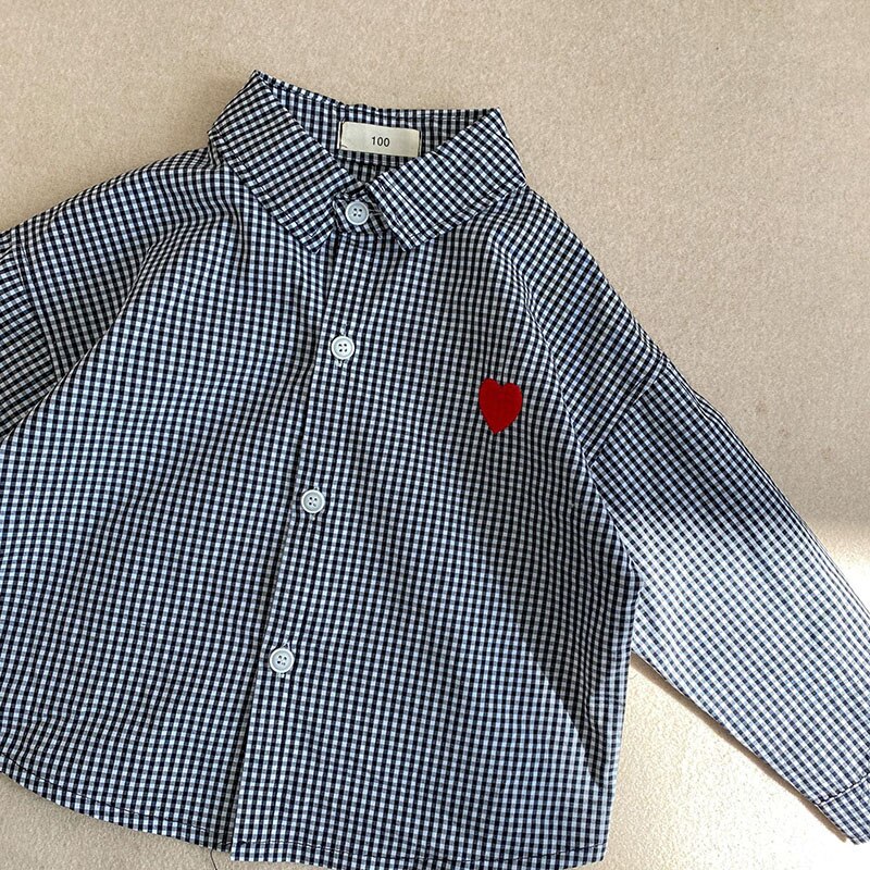 HAYANA 2022 Spring Kids Clothes Long Sleeve Boys Shirts Girls Blouses Korean Casual Shirt for Brother and Sister: plaid / 6T