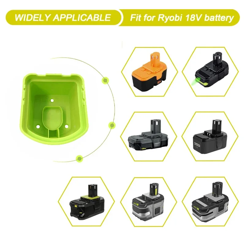 thumbnail image 2 of 5-Pack Wall Mounted Battery Holder For Ryobi 18V Lithium-Ion Batteries - Organizer Mounts 2 of 6