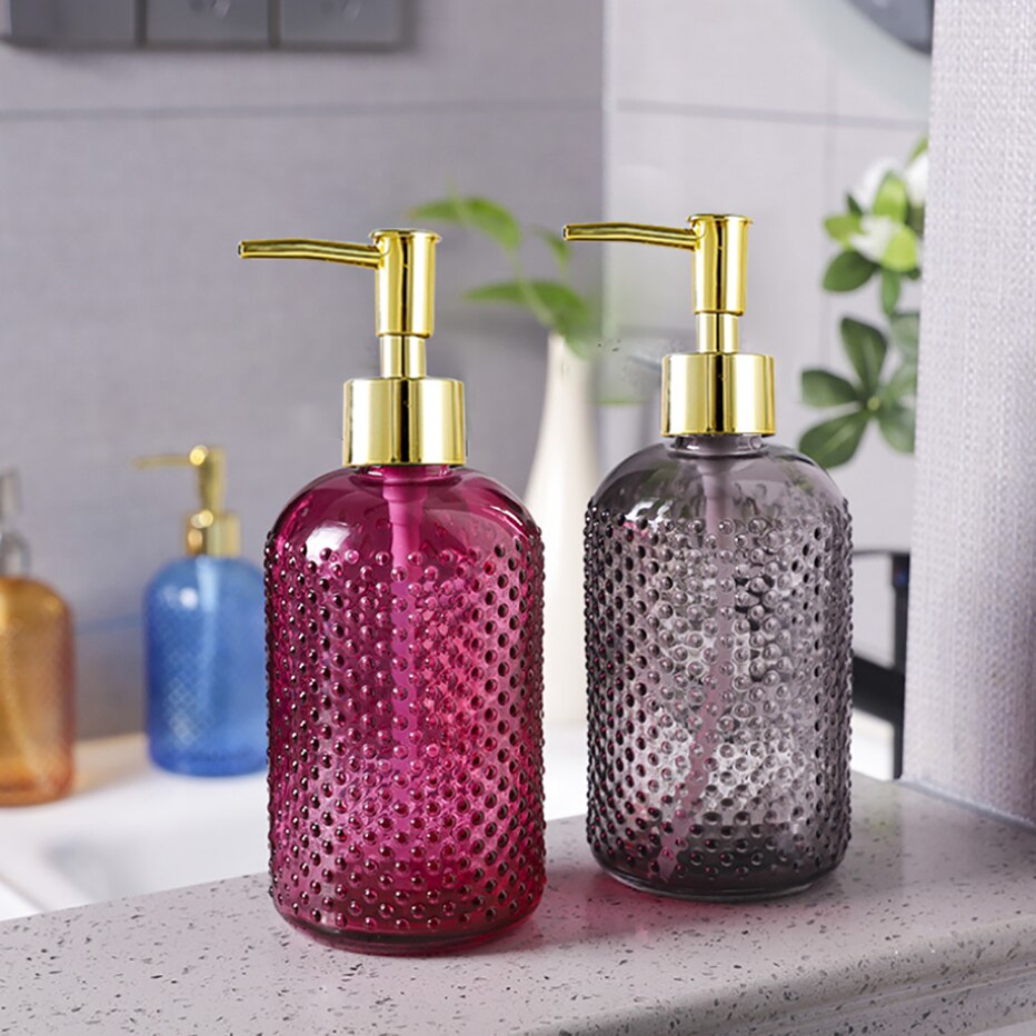Clear Soap Dispenser Bottle Refillable Liquid Hand Soap Shampoo Dispenser for Bathroom Kitchen