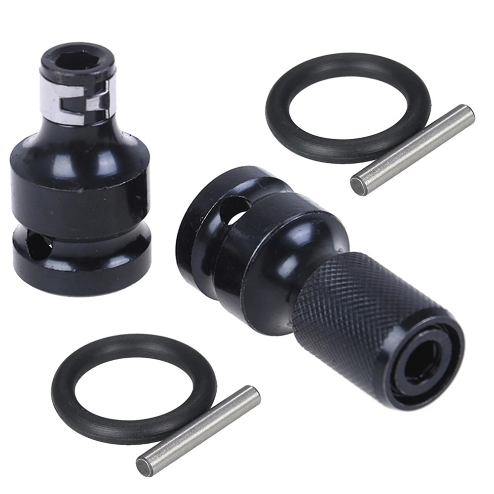 2pcs 1/2 Square To 1/4 Hex Ratchet Socket Air Impact Socket Wrench Socket Adapter Spanner Set Hand Repair Tools