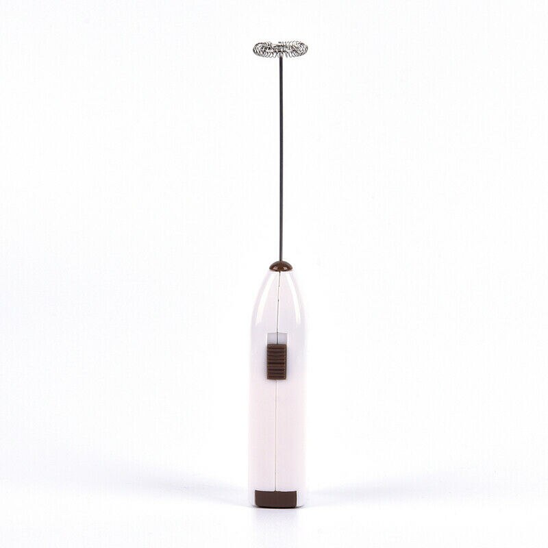 Batidor eléctrico de mano para cocina, Mini batidor de acero inoxidable para huevos, café, leche, práctico utensilio de cocina fácil de limpiar: Blanco