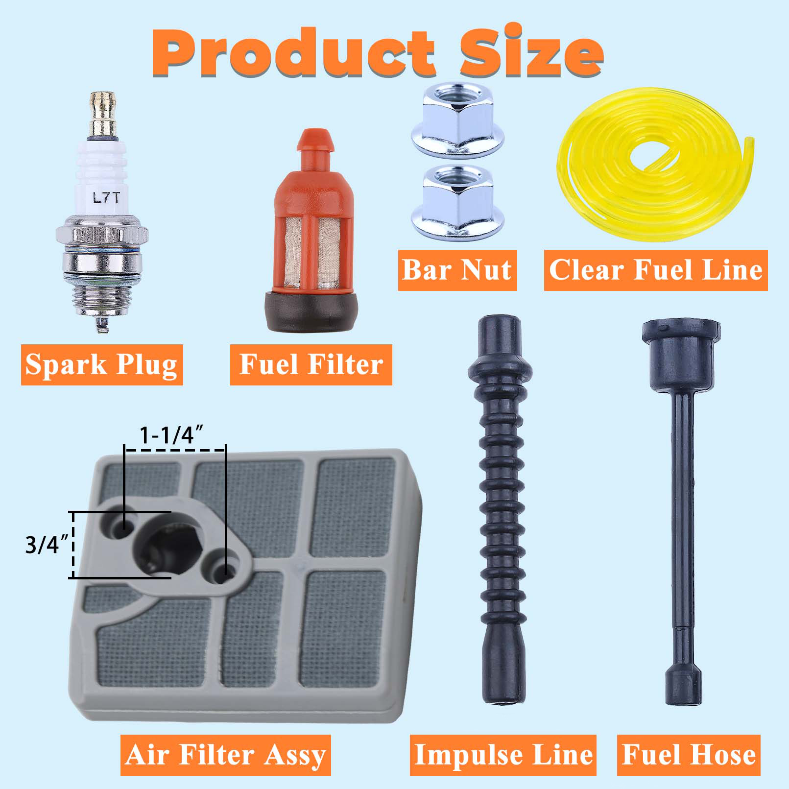 Air filter tune-up kit for stihl 030 031 031av 032 032av chainsaw ge 1113 120 1603 air filter choke control bushings nuts spark plug