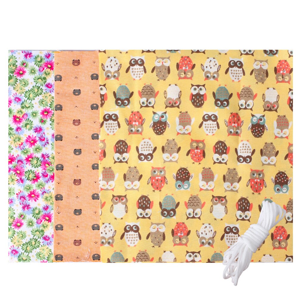 Tissu en coton texturé 18x20cm 6 pièces | Ensemble de 2m, cordes de masque élastiques, boucles rondes suspendues, couture sur fournitures de bricolage: Set 5