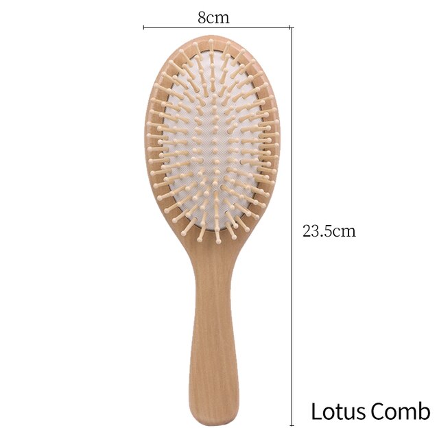 Bambu kam natur träborste antistatisk lös hårborste kvinnor hårbotten massage kam luftkudde stylingverktyg för hår: Stil 3