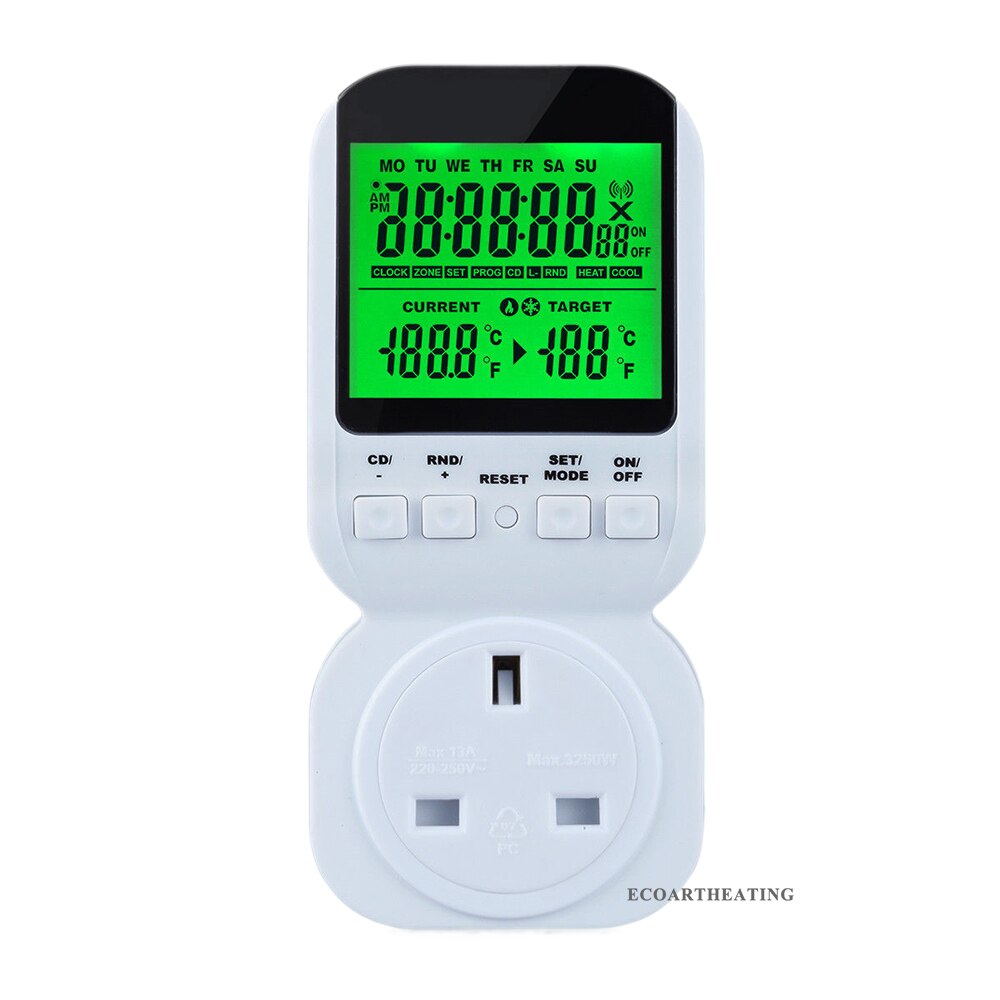 Multi-function Thermostat Timer Switch Socket with Sensor Probe Energy-saving Mechanical Timer Socket Timing Switch