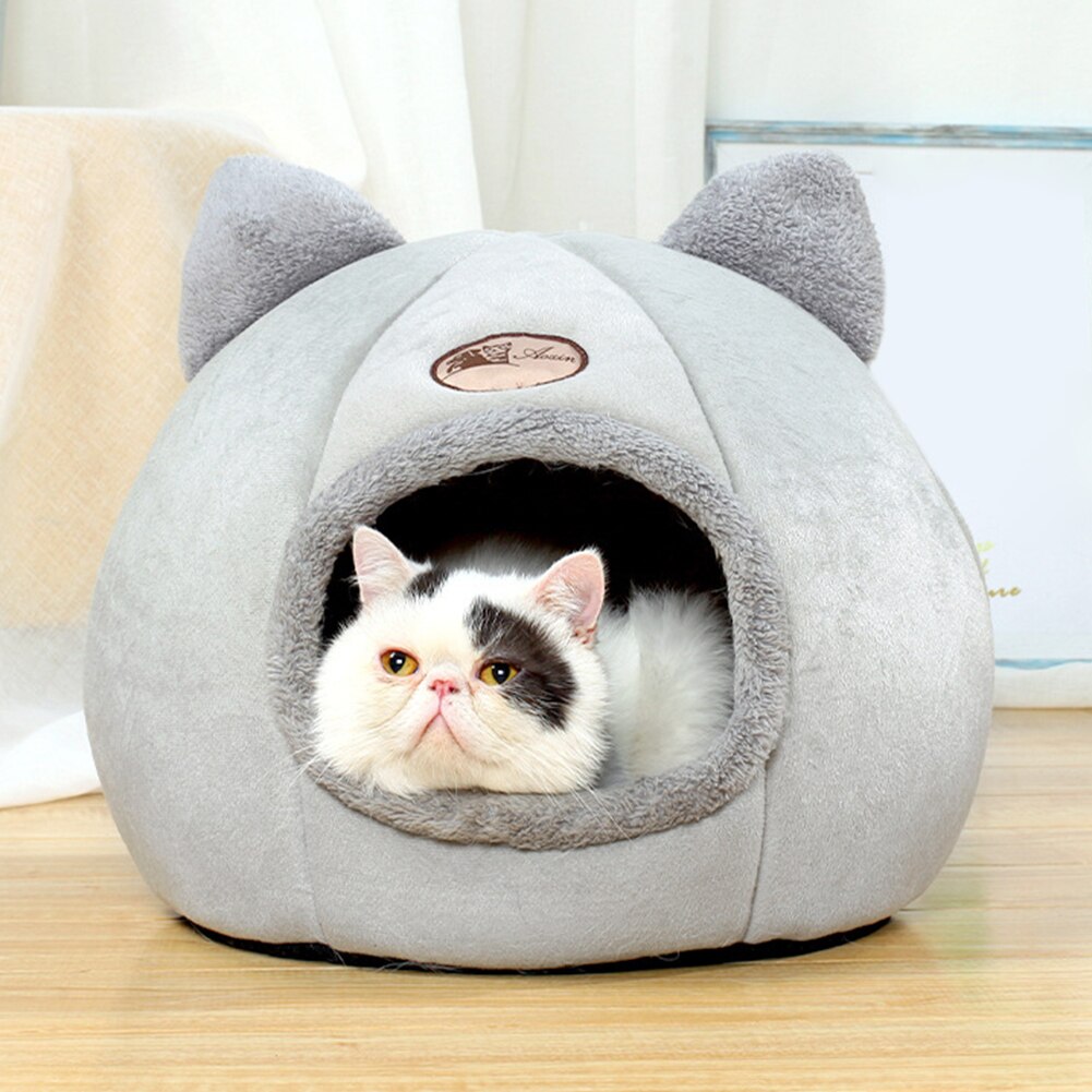 Cama cómoda para dormir profundamente en invierno para gato, cesta pequeña para casa de perro, productos para mascotas, tienda de campaña acogedora, cueva, cama para interior, novedad