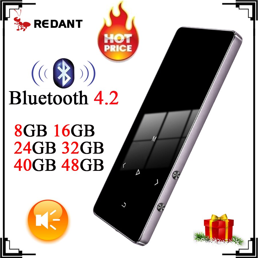 MP4 Player With Bluetooth Reproductor MP3 MP4 player Speaker Slim Hifi Screen Touch Keys Portable Metal Media Radio FM 16GB 32GB