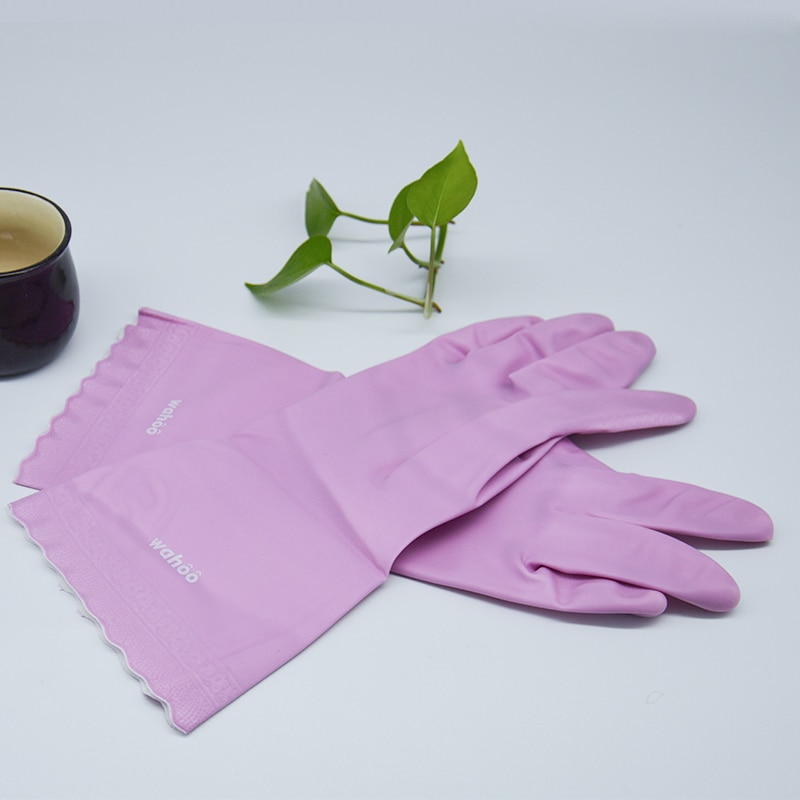 3Pairs PVC Household Gloves Reusable Cleaning Dishwashing Gloves Waterproof Non-Slip For Kitchen Gardening Work Gloves