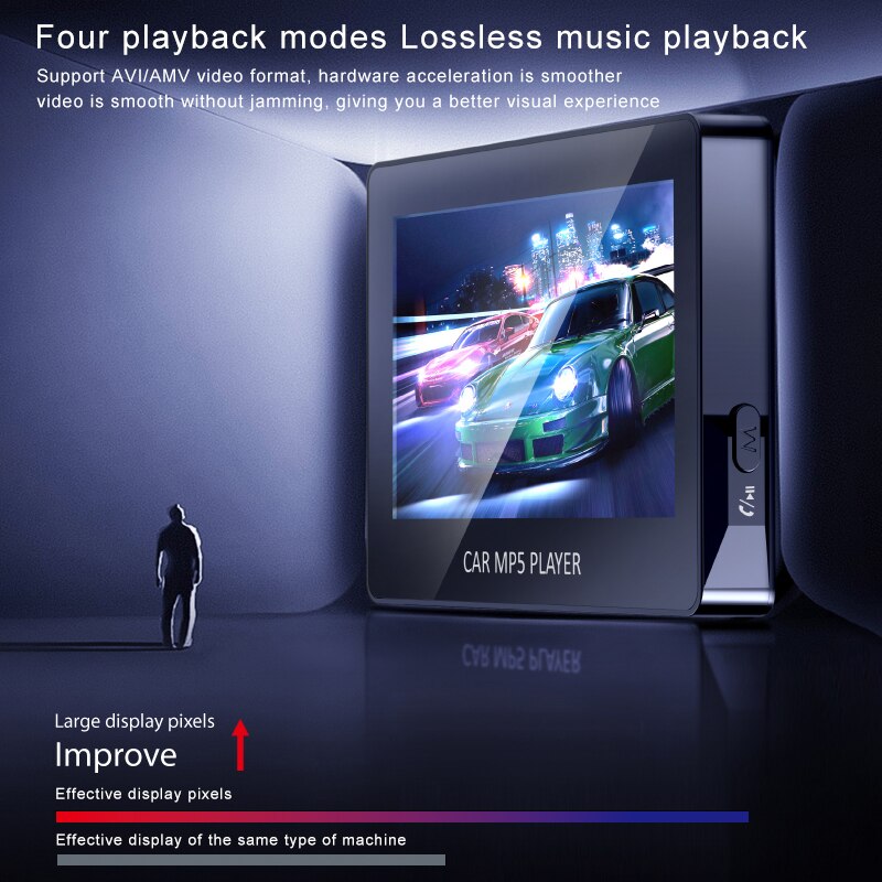 JINSERTA 4.3 pollici Bluetooth 5.0 trasmettitore FM per auto MP5 video Audio lettore musicale doppio USB AUX U Disk TF MP3 riproduci telecomando