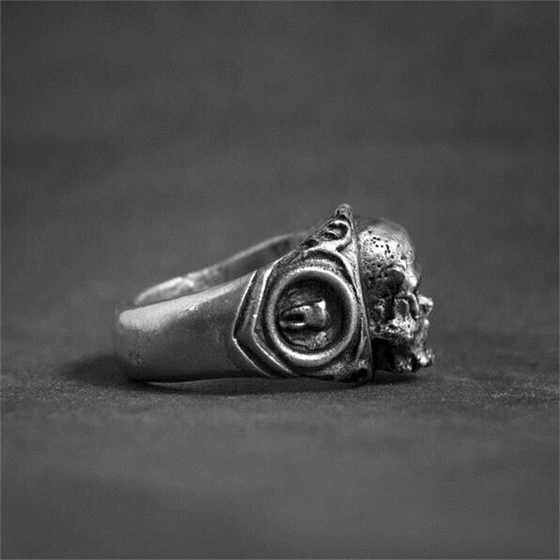 Unikke gotiske tand kranium 316l rustfrit stål ring herre punk rock biker smykker