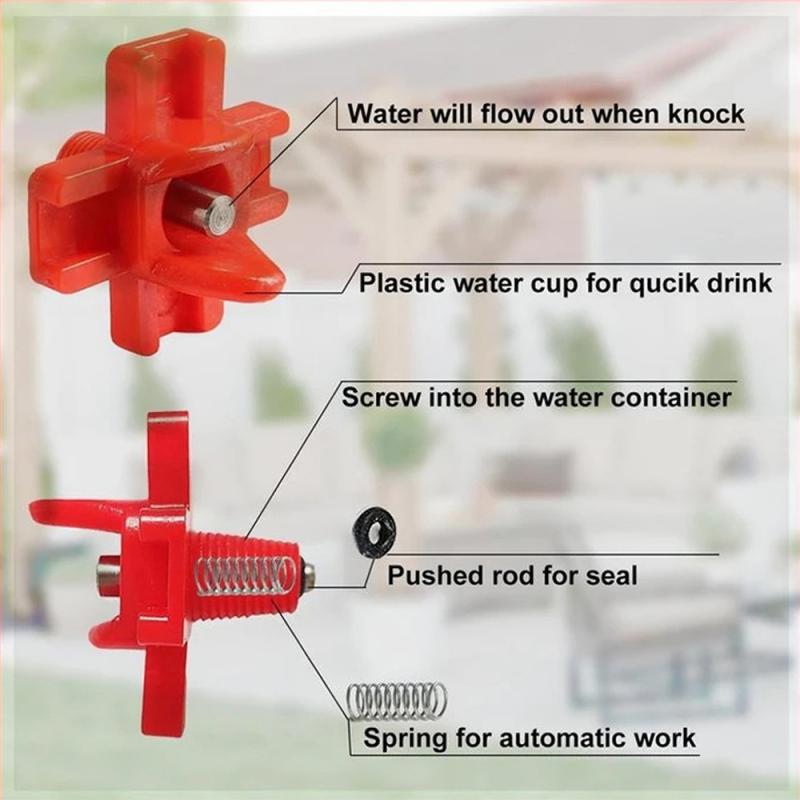 thumbnail image 2 of 20-Pack Poultry Water Nipples – Automatic Drinker For Chickens, Quail, Ducks (Horizontal Mount) 2 of 5