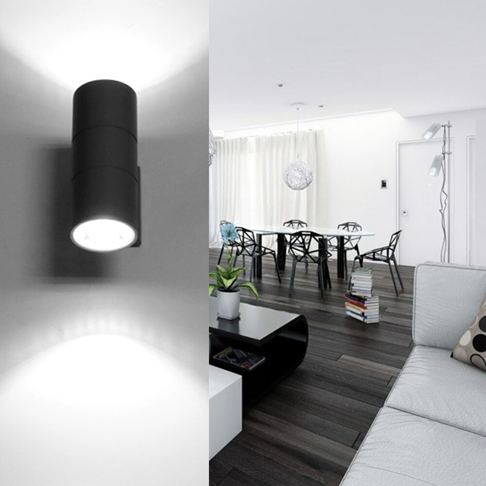 Double Sided Cylinder Wall Lamp Wall Mounted Night Light AC 85-265V Warm Cool White Waterproof Sconce Lamp For Home Decor: Default Title