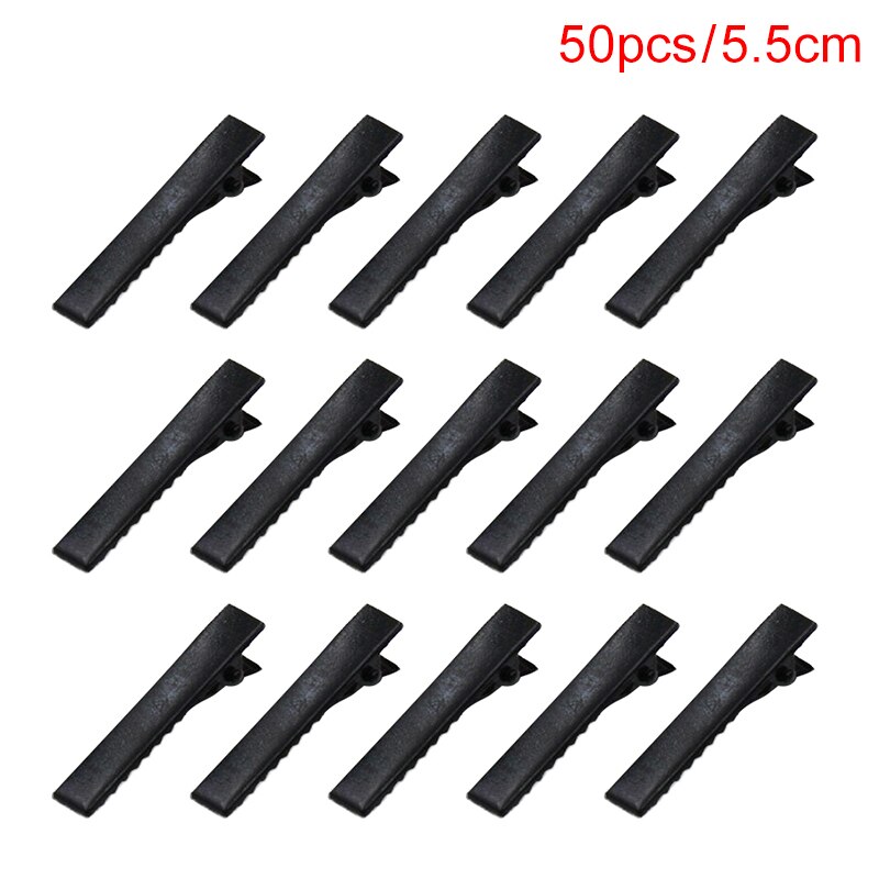 50pcs /100pcs 3 kinds of sizes Crocodile Clips Metal Cable Lead Test Clips Hairpins Hair Alligator Clips For Hair Style Tools: Brown