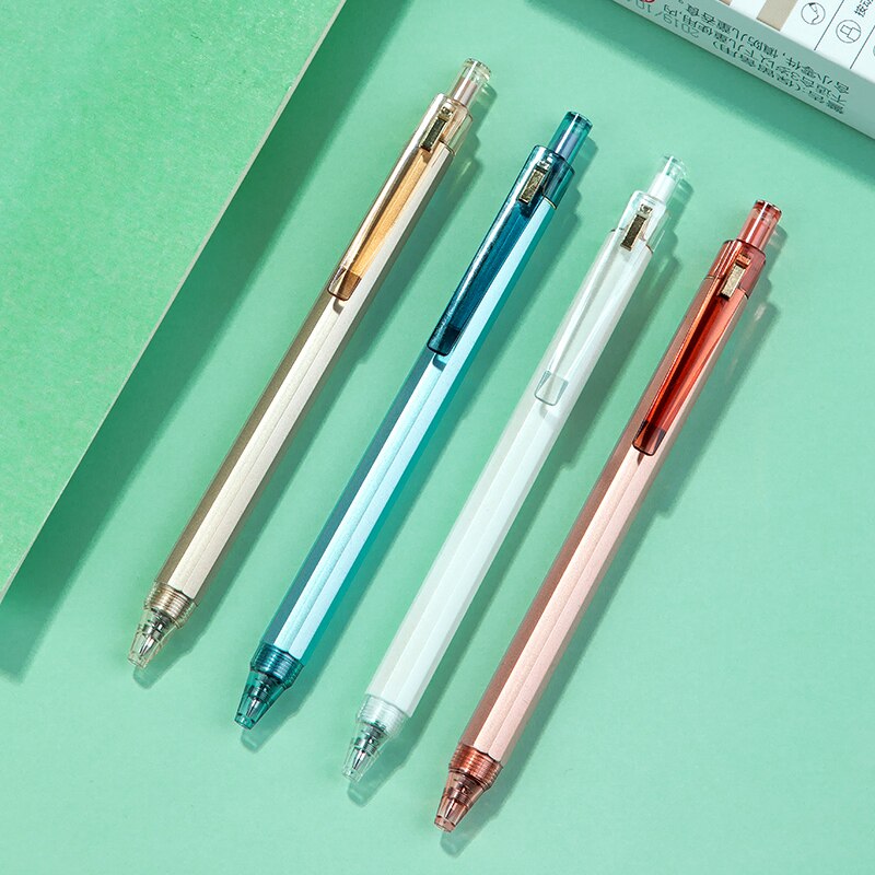 DELI A521 Gel Pens Black ink 4PCS/Lot Superior tip smooth writings School Office Writing Supplies Retractable Gel Ink Pen