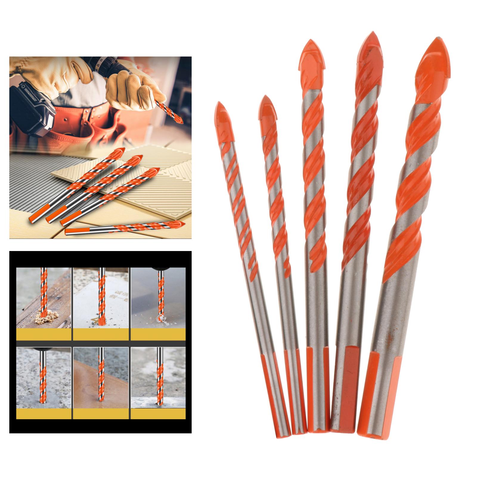 Taladro triangular de 5/7 uds, herramientas triangulares de taladro multiusos: Red 5PCS