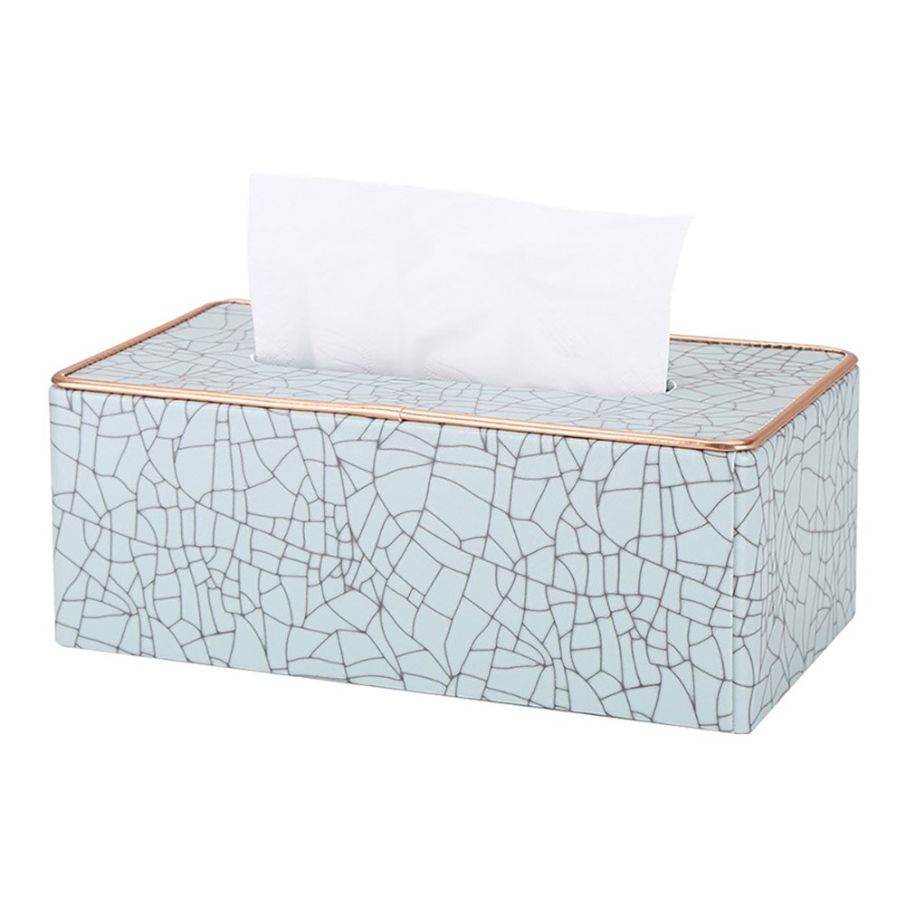 Hotel Drawer Light Luxury Business Office Dining Leather Tissue Box Marble Pattern Rectangular Leather Tissue Box Cover Holder