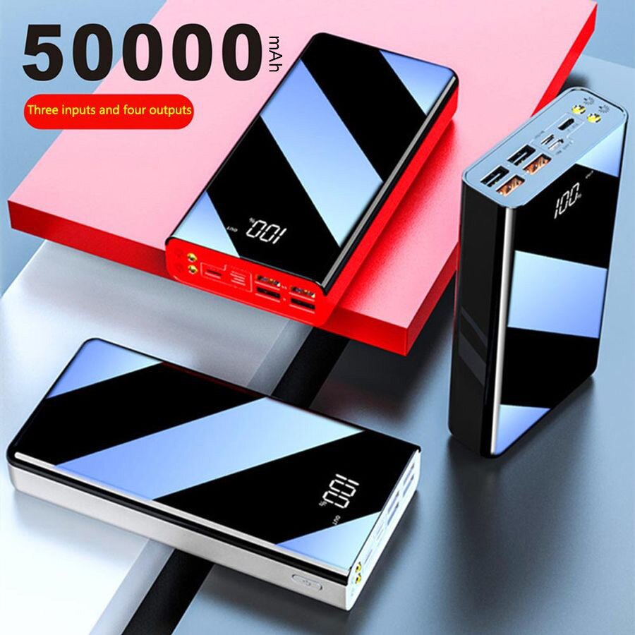 50000Mah Power Bank Voor Iphone 11 Led Display Full Screen Draagbare Oplader Externe Batterij Powerbank Voor Xiaomi Huawei