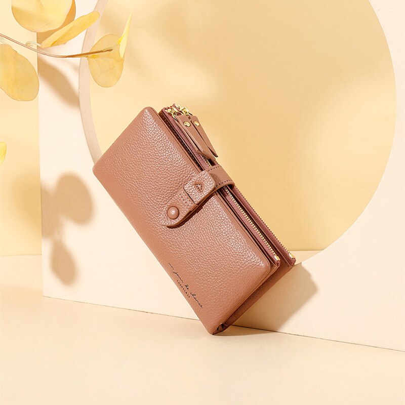 Comfortabele Gecontracteerd Stijl Lange Portefeuilles Voor Vrouwen Pu Lederen Driebladige Kaarthouder Purse Dames Zoete Portemonnees Cartera