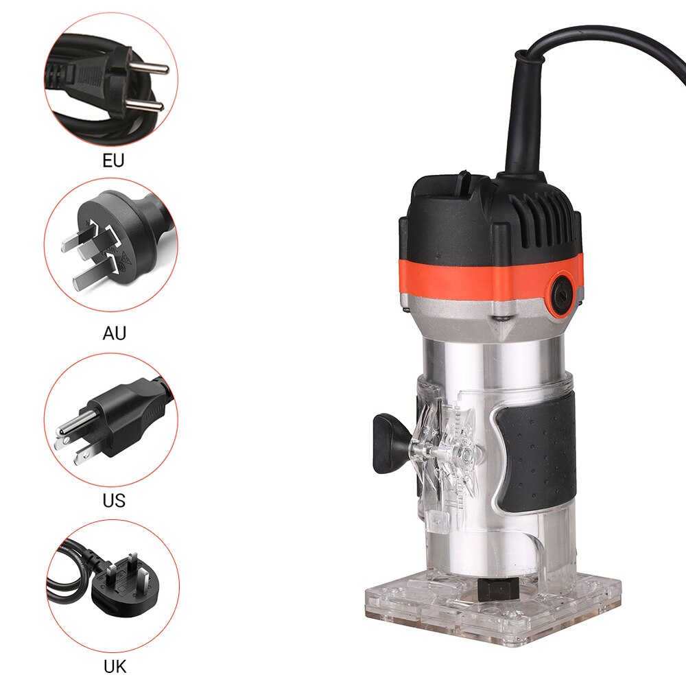 800w 30000rpm Wood Router Tool Combo Kit Electric Woodworking Machines Power Carpentry Manual Trimmer Tools With Milling Cutter