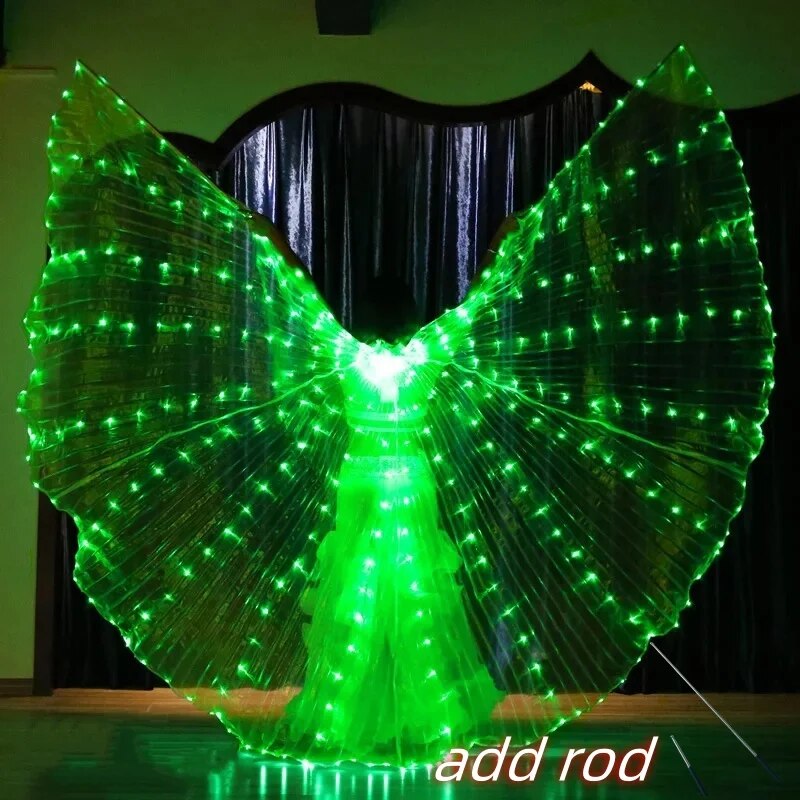 Angelodini LED Wings Adult Children Costume Cape Circus Led Light Luminous Costumes Party Show Led Isis Wings Dancewear