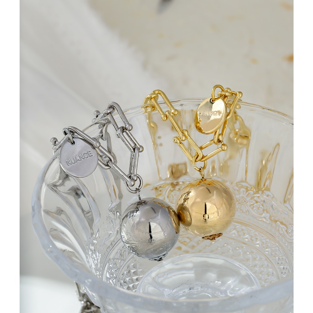 Yhpup statement vedhæng metalkugle rund choker halskæde charme tekstur kæde halskæde бижутерия для женщин