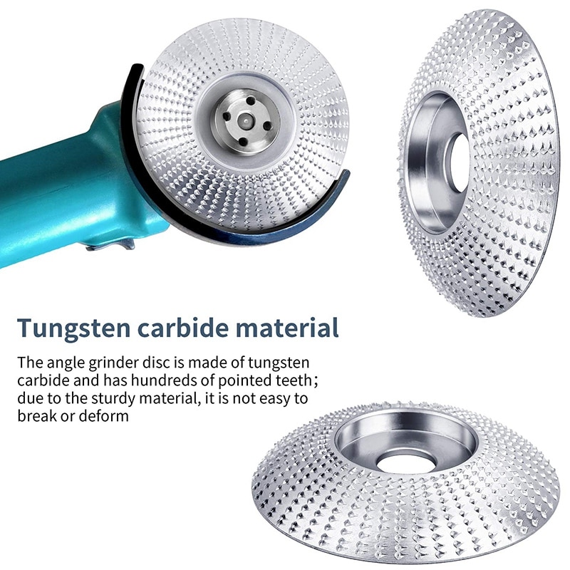 ABSF 4Pcs Angle Grinder Wood Grinding Wheel 12 Teeth Wood Polishing