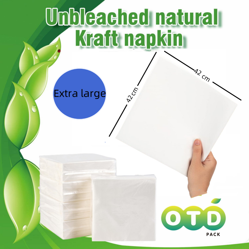 Serviettes de table en papier 100 % compostables et écologiques, parfaites pour les repas, les boissons ou les cocktails quotidiens jetables: Kaki / 1 pc