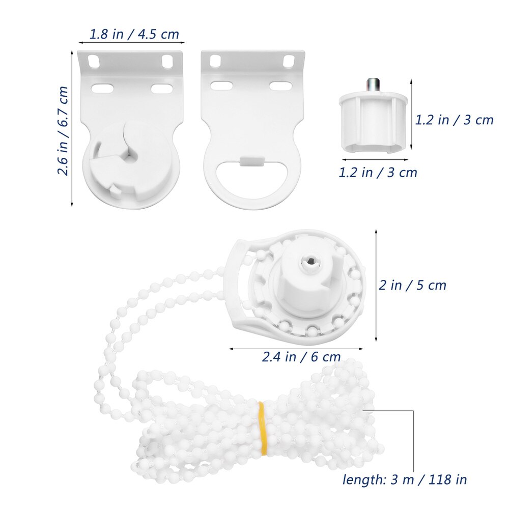 VORCOOL 1 Set Roller Shade Blind Beaded Chain Cord Clutch with Metal Core Roller Shade Blinds Connectors (White)