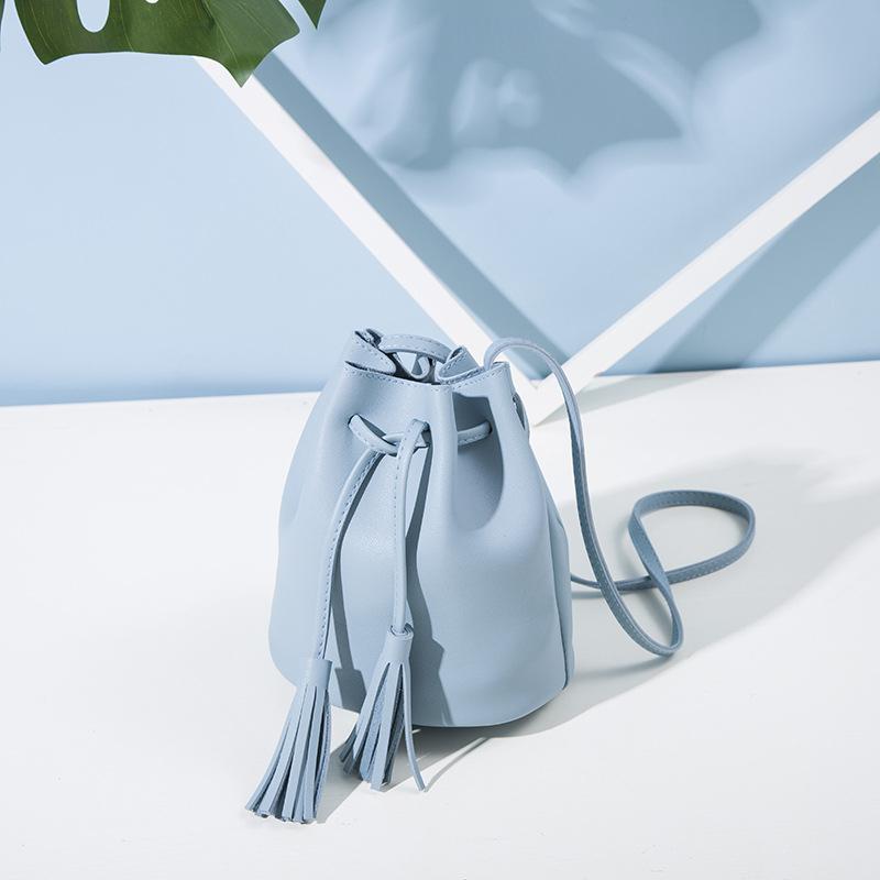 Frauen umhängetasche Allgleiches Einfarbig Vintage Quaste Kordelzug Eimer Schulter Tasche leder umhängetaschen