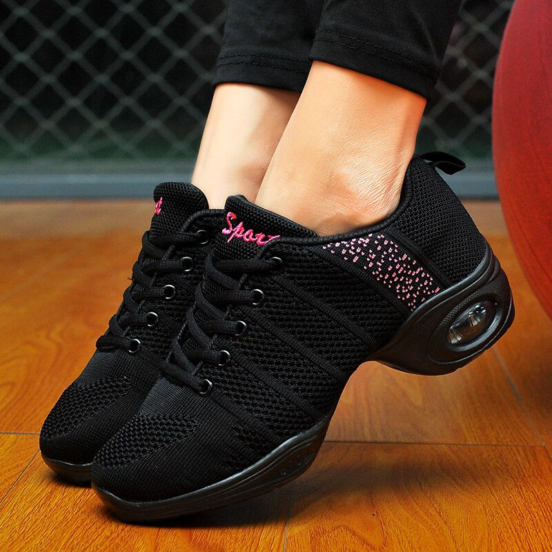 Dames dansschoenen jazz dansschoenen voor dames zomer mesh moderne dansschoenen dames dames sportschoenen 34-42: Zwart / 4.5
