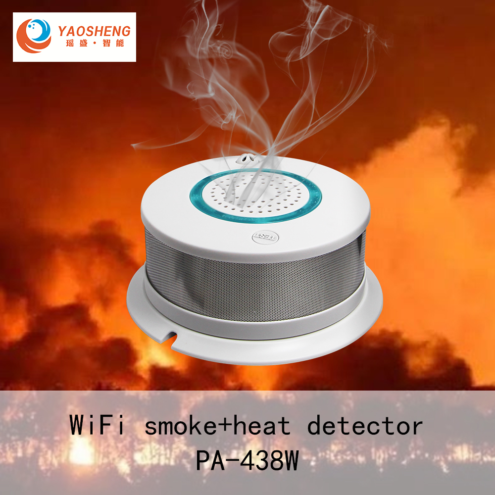 WiFi Smoke+Heat Detector Independent Alarm Wireless Fire Protection Smoke Sensor Home Security Fire Equipment Smart APP Control