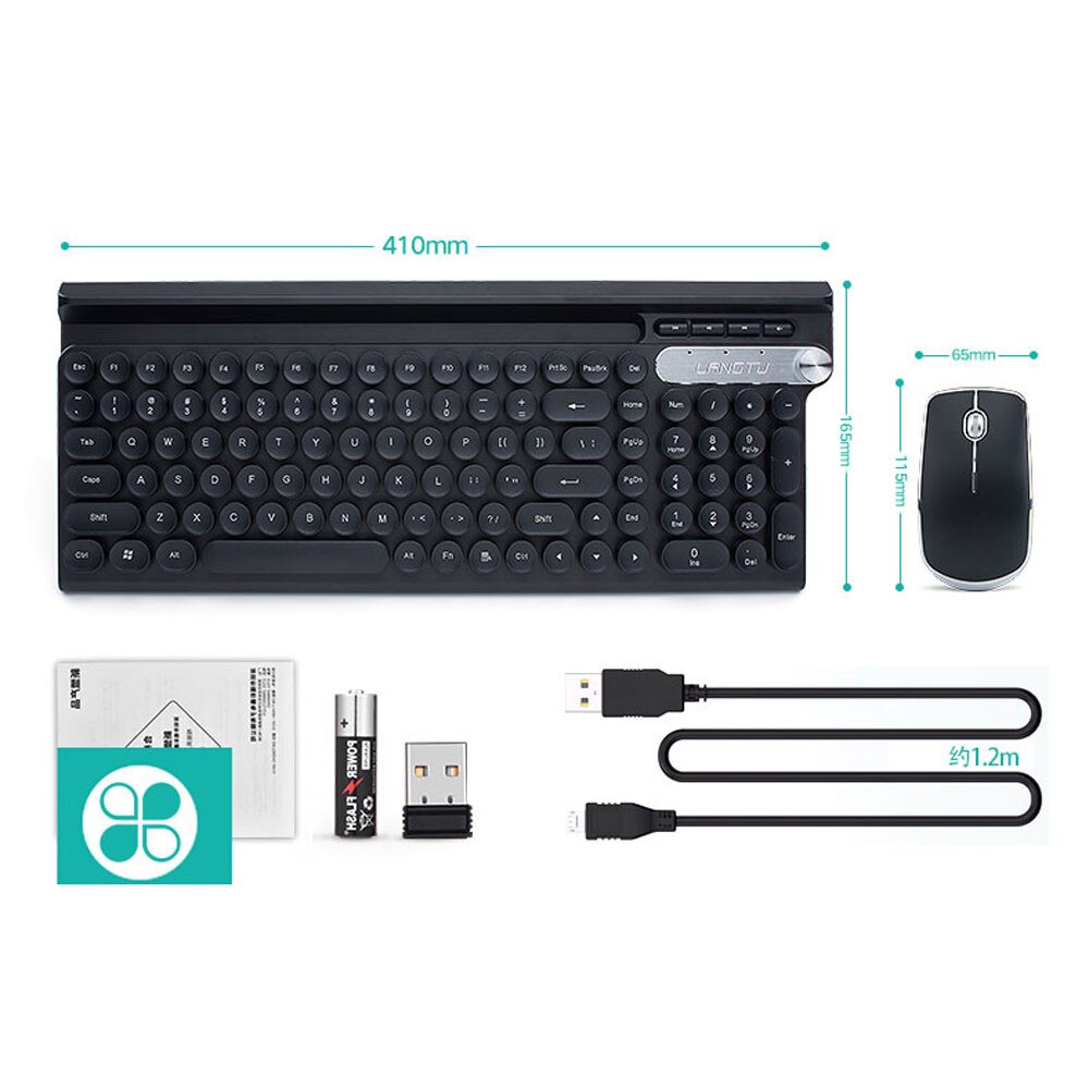 2.4Ghz Wireless Rechargeable Keyboard Mouse Combos USB Multimedia Gaming Mute Keyboard Mouse Sets