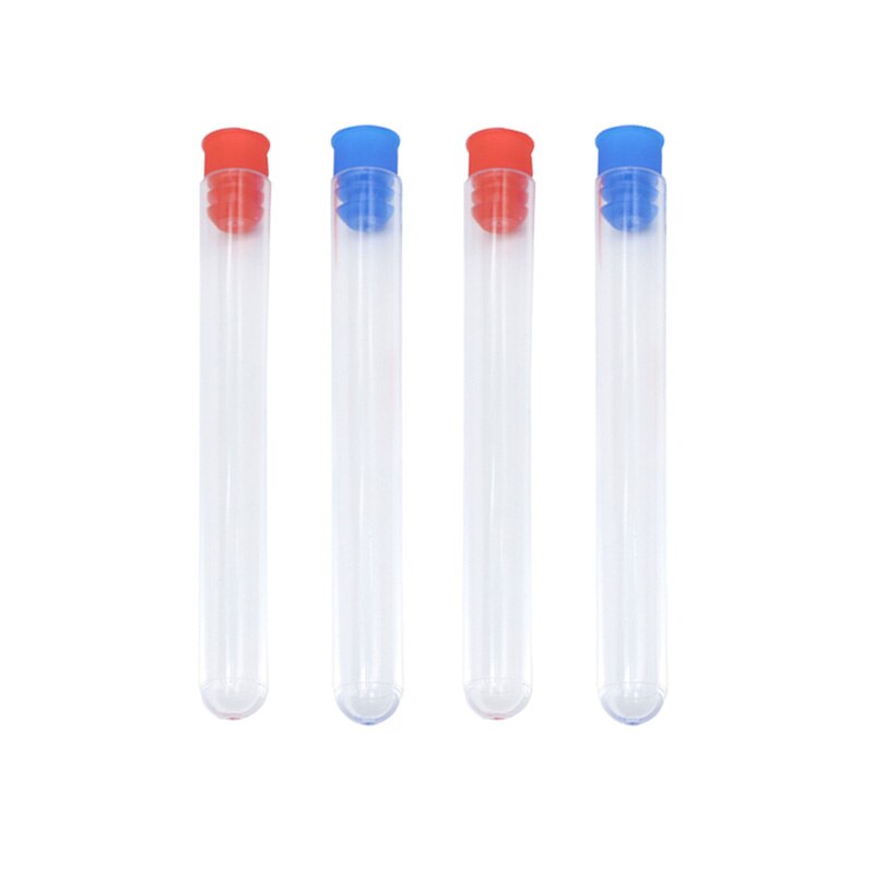 20 Pcs Transparent Laboratory Transparent Plastic Test Tube Round Bottom Tube Sample Bottle With Push Cover Laboratory Supplies