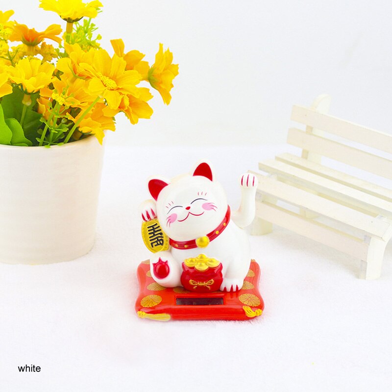 1 buc/pachet decor pentru contor de casă pentru ziua de naștere, stil japonez/chinez, strângerea mâinii bogăție pisică norocoasă fluturând pisică oranment: Alb