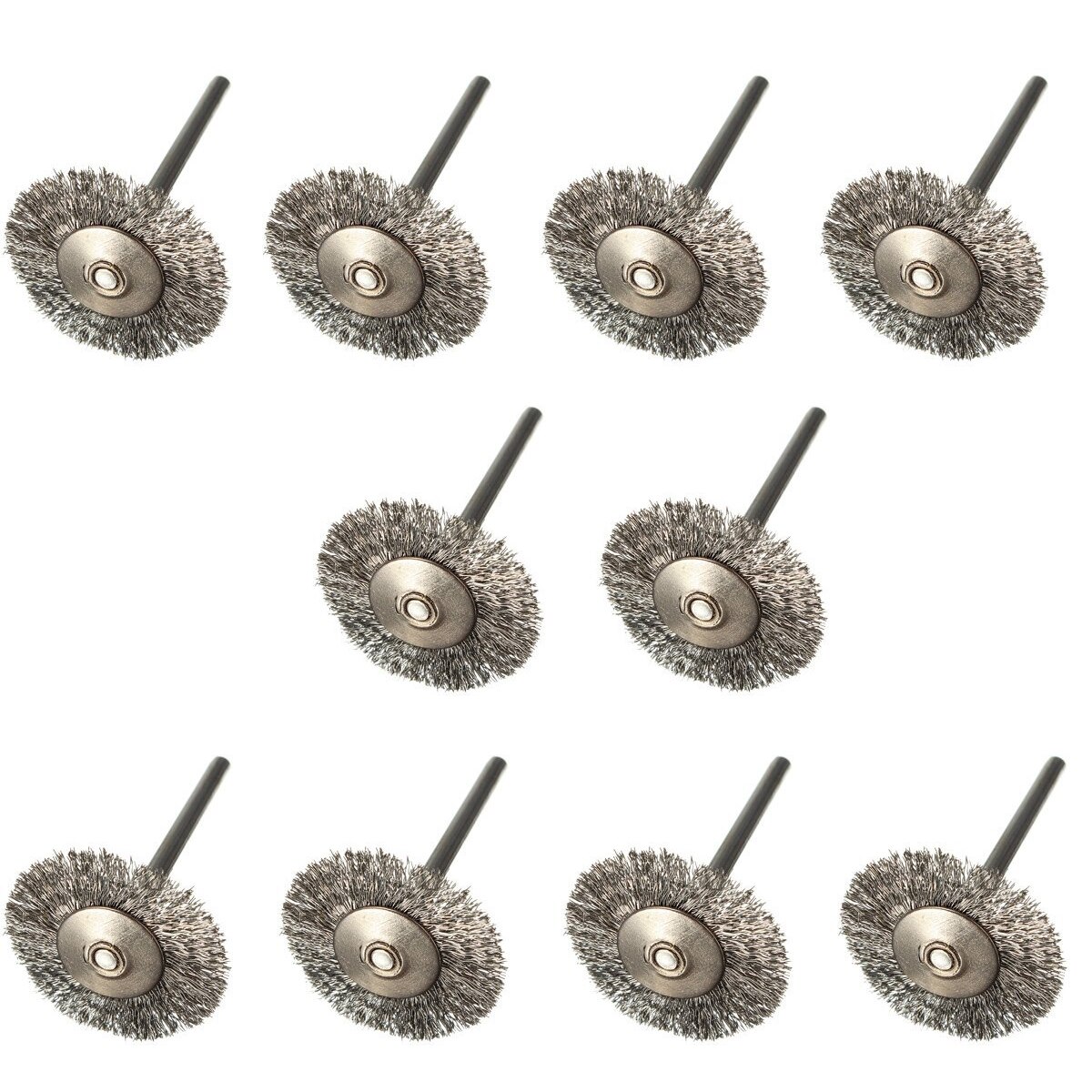 10 pcs Stainless Steel Wire Brushes Disc Brush Round Brush 25mm Diameter for Dremel