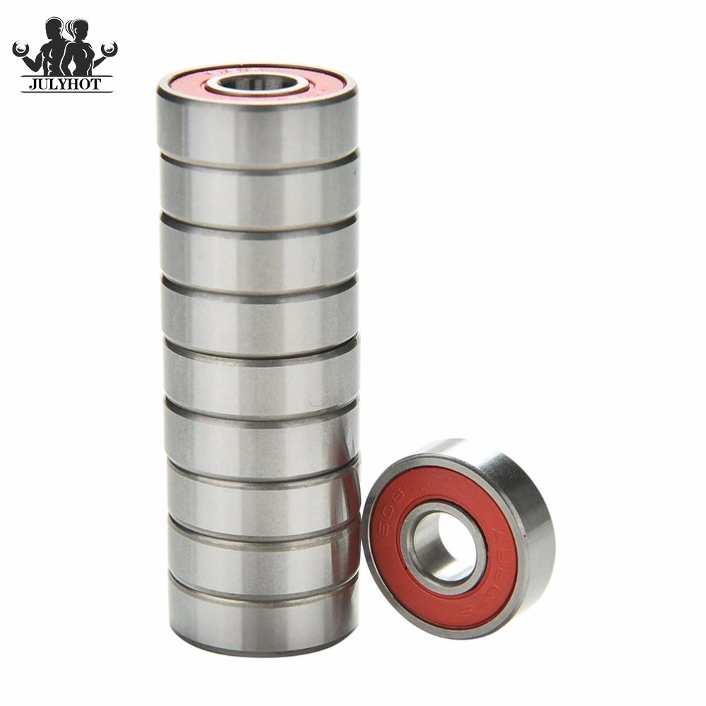 10 Pcs Rood Abec 9 Lagers Hoge Roestvrij Staal Prestaties Roller Skate Scooter Skateboard Wiellagers