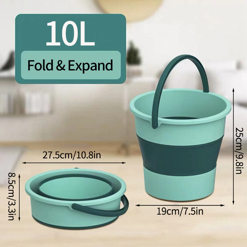 5/10L Foldable Silicone Bucket Portable Camping Water Container Car Wash Water Bucket Fishing Bucket Camping Shower Equipment: Gold