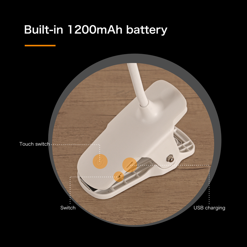 Led Clamp Desk Lamp Flexible Gooseneck Folding Touch Dimming Charging Table Lamp Clip On Lamp For Book Bed Office and Computer
