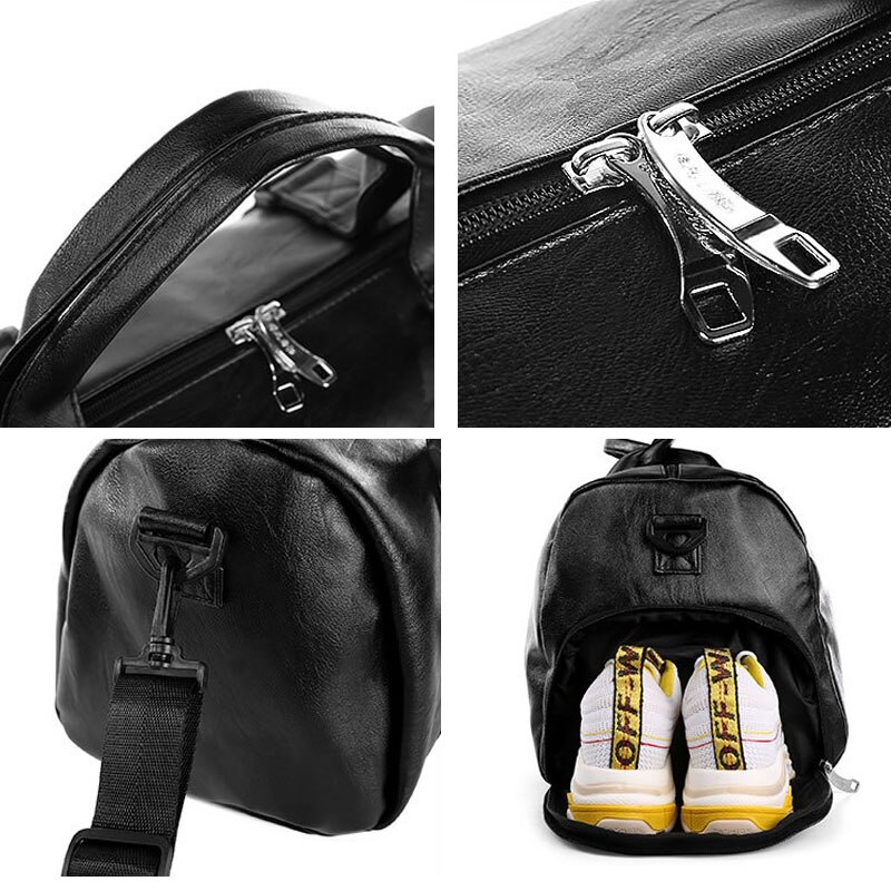 PU Leder Sporttasche Fitness Sport Taschen Trocken Nass Handtaschen Für Männer Frauen Ausbildung Schulter Reisen Sack De Sport neue