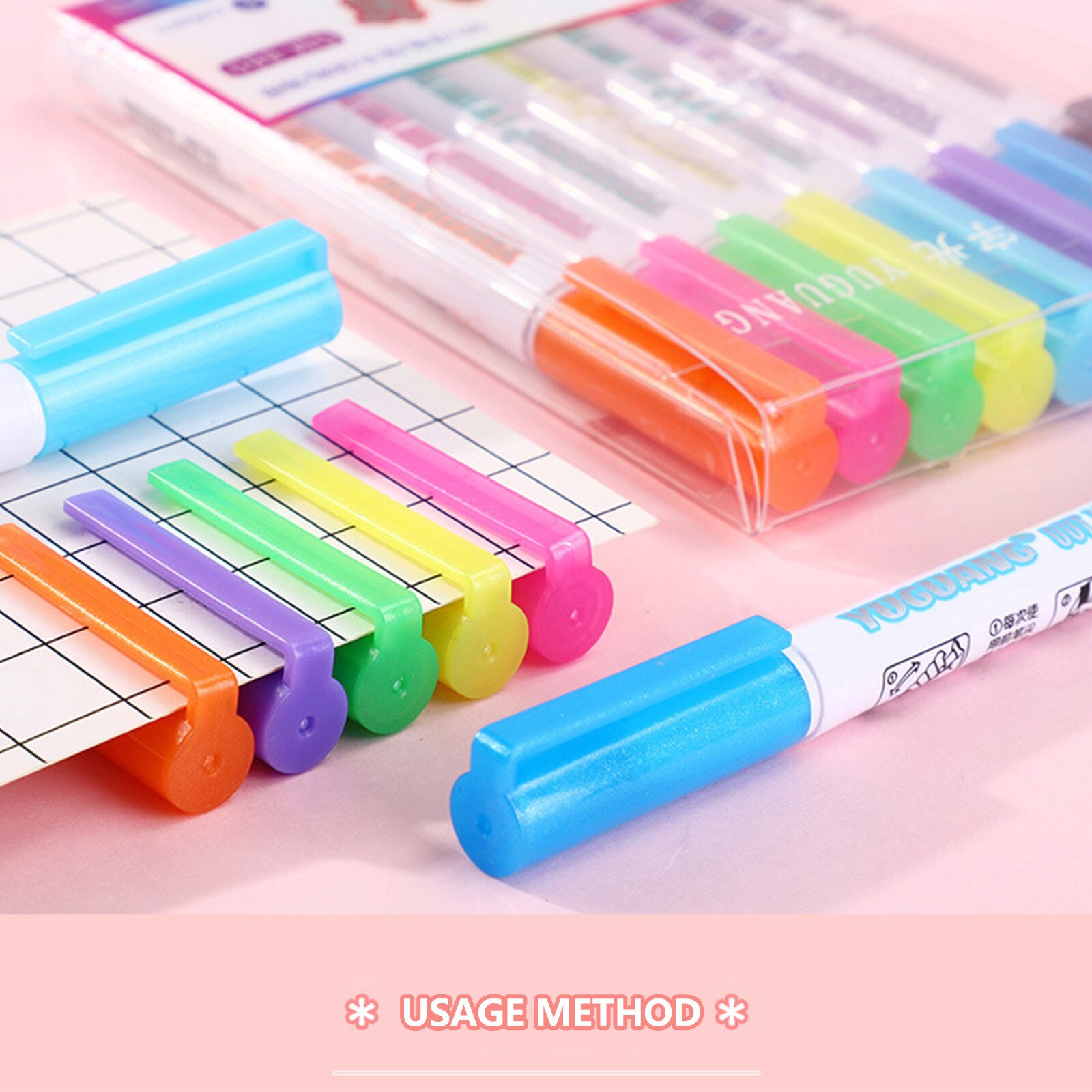 Dubbele Lijn Pen Metallic Kleur Magic Overzicht Markeerstift Diy Album Highlighter Markeerstiften Schilderen Kantoor Schoolbenodigdheden # G30