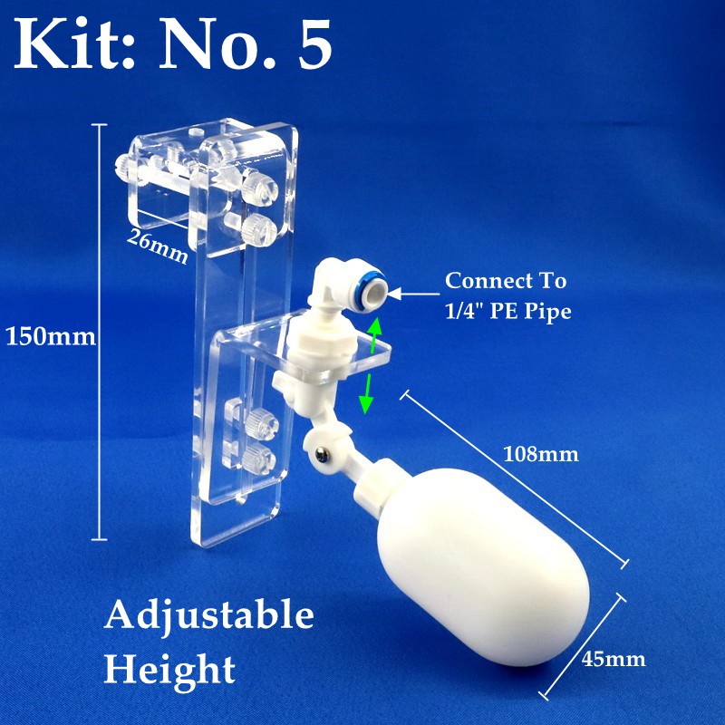 Fish Tank Hydrating Device Kits Automatic Filling Water Floating Ball Valve Aquarium Water Level Control System: Blue