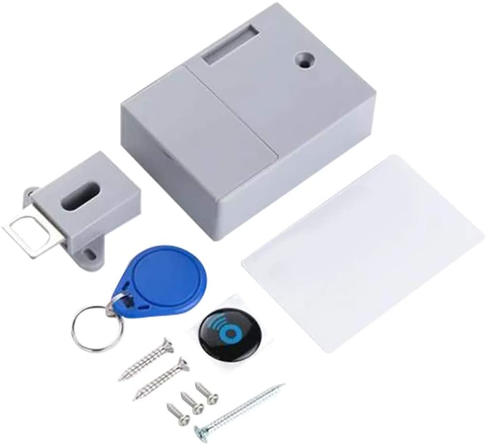 SMart Electronic Lock No Hole Installation Invisible Hidden RFID Furniture Keyless Door Lock For Drawer/Cabinet Sensor Locker: White