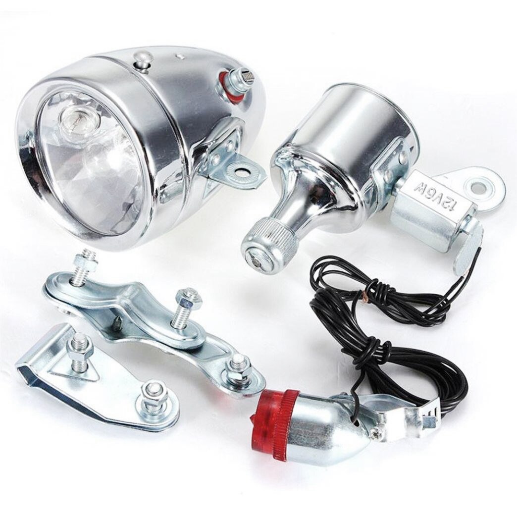 Fietsen Dynamo Aangedreven Koplamp En Achterlicht Fiets Achterlicht Fiets Licht Set Dynamo-Aangedreven: Default Title