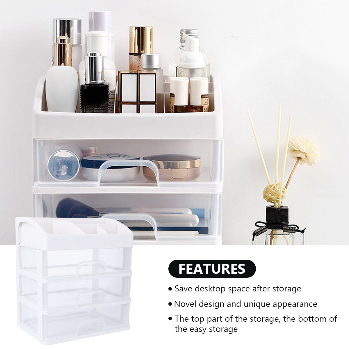 Makeup Organizer Drawers Plastic Cosmetic Storage Box Jewelry Container Make Up Case Makeup Brush Holder Organizers Box