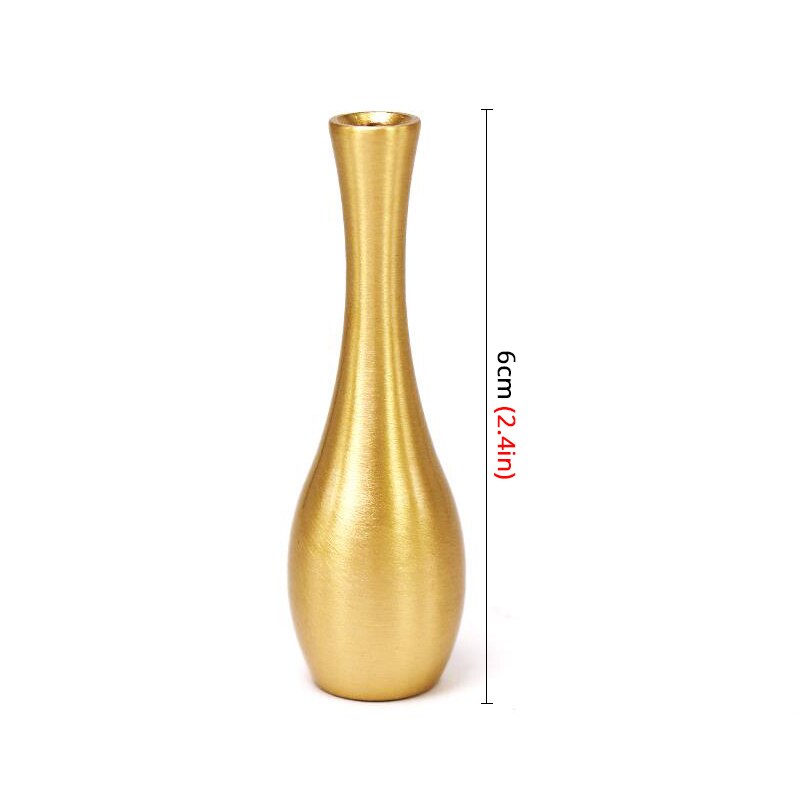 Tiny Pure Copper Flower Vase Decorative Mini Metal Artificial Flower Vase
