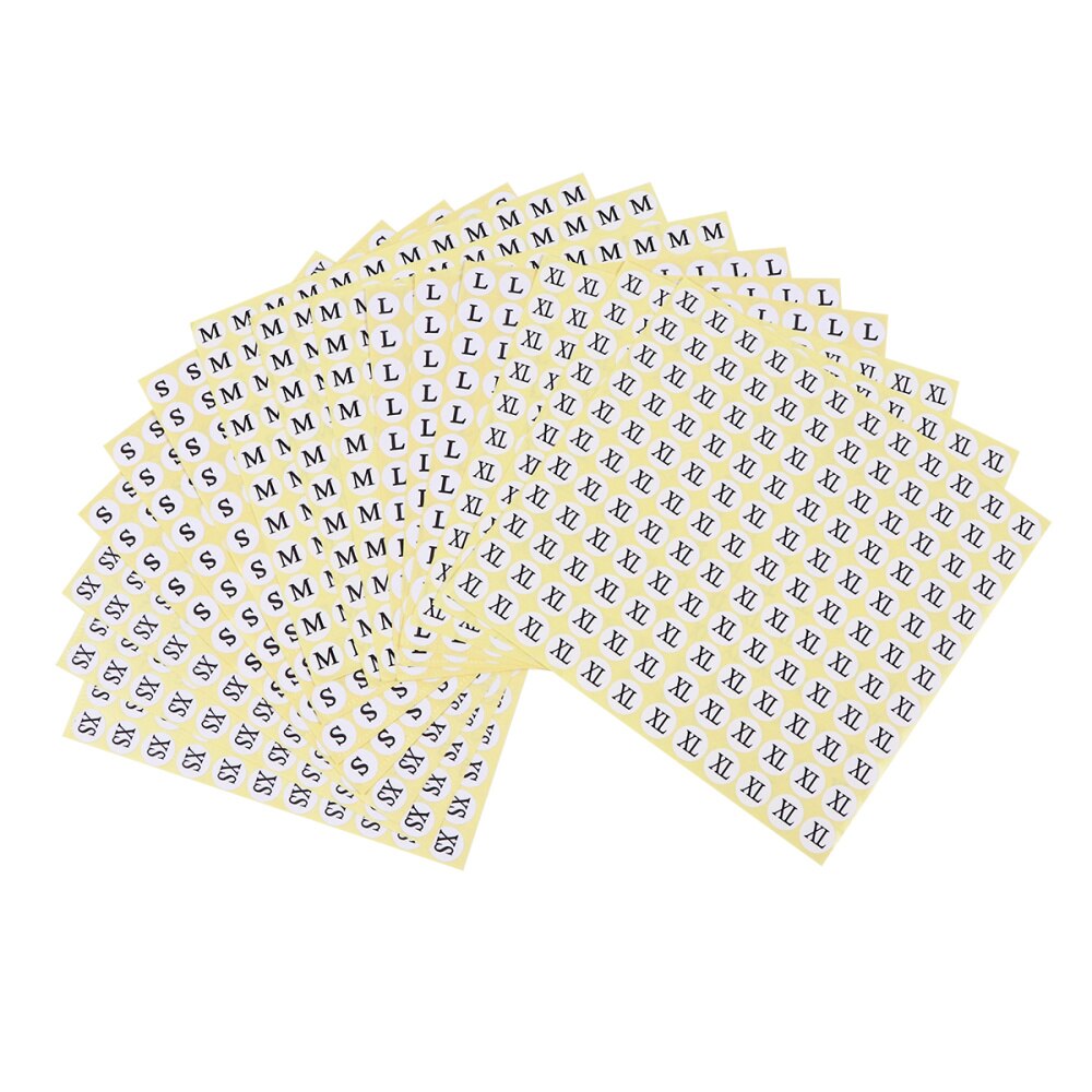 5Packs White Round Retail Clothing Size Label Adhesive Apparel Size Stickers