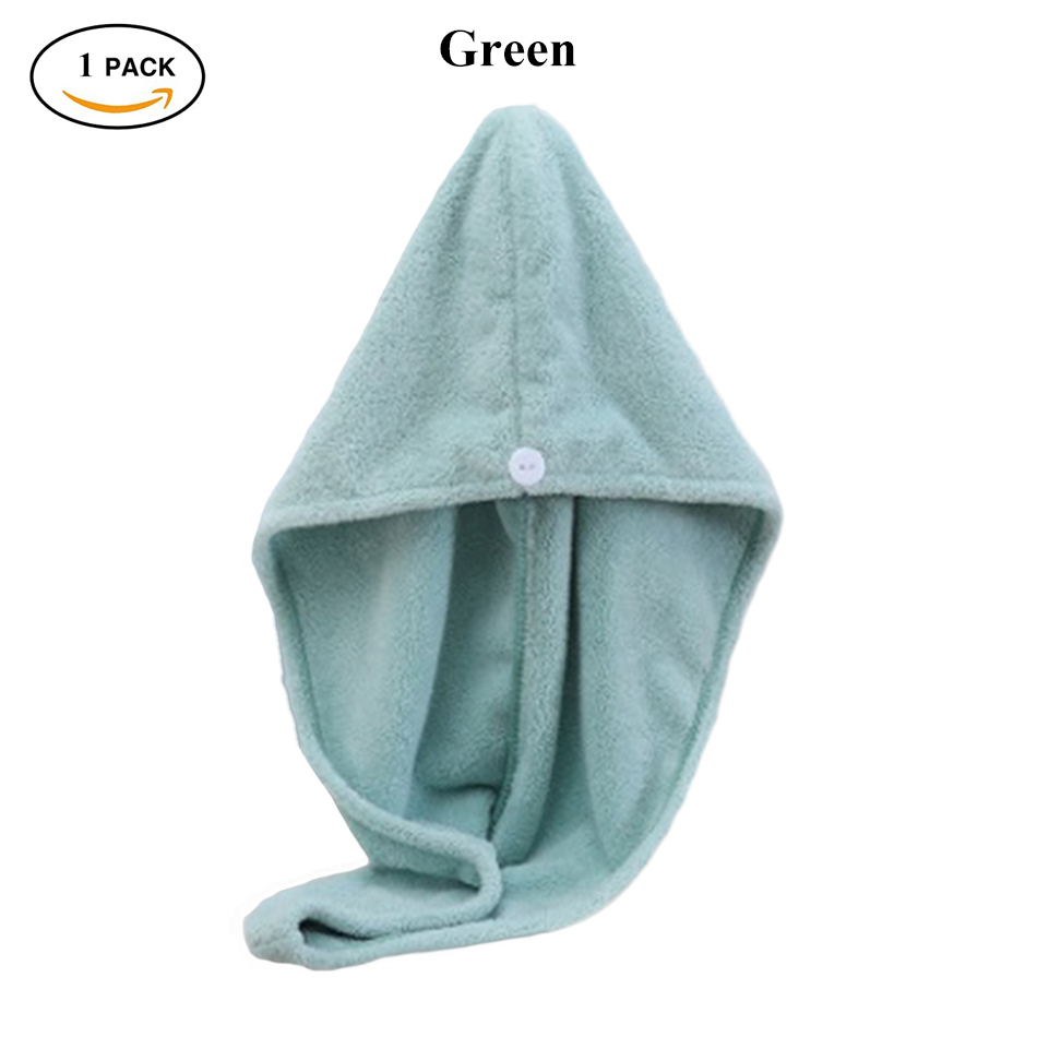 Microfiber Haar Handdoek Wrap Voor Vrouwen Volwassen Badkamer Absorberende Sneldrogende Thuis Bad Dikkere Douche Lange Krullend Droog Haar cap: Hair Towel Green